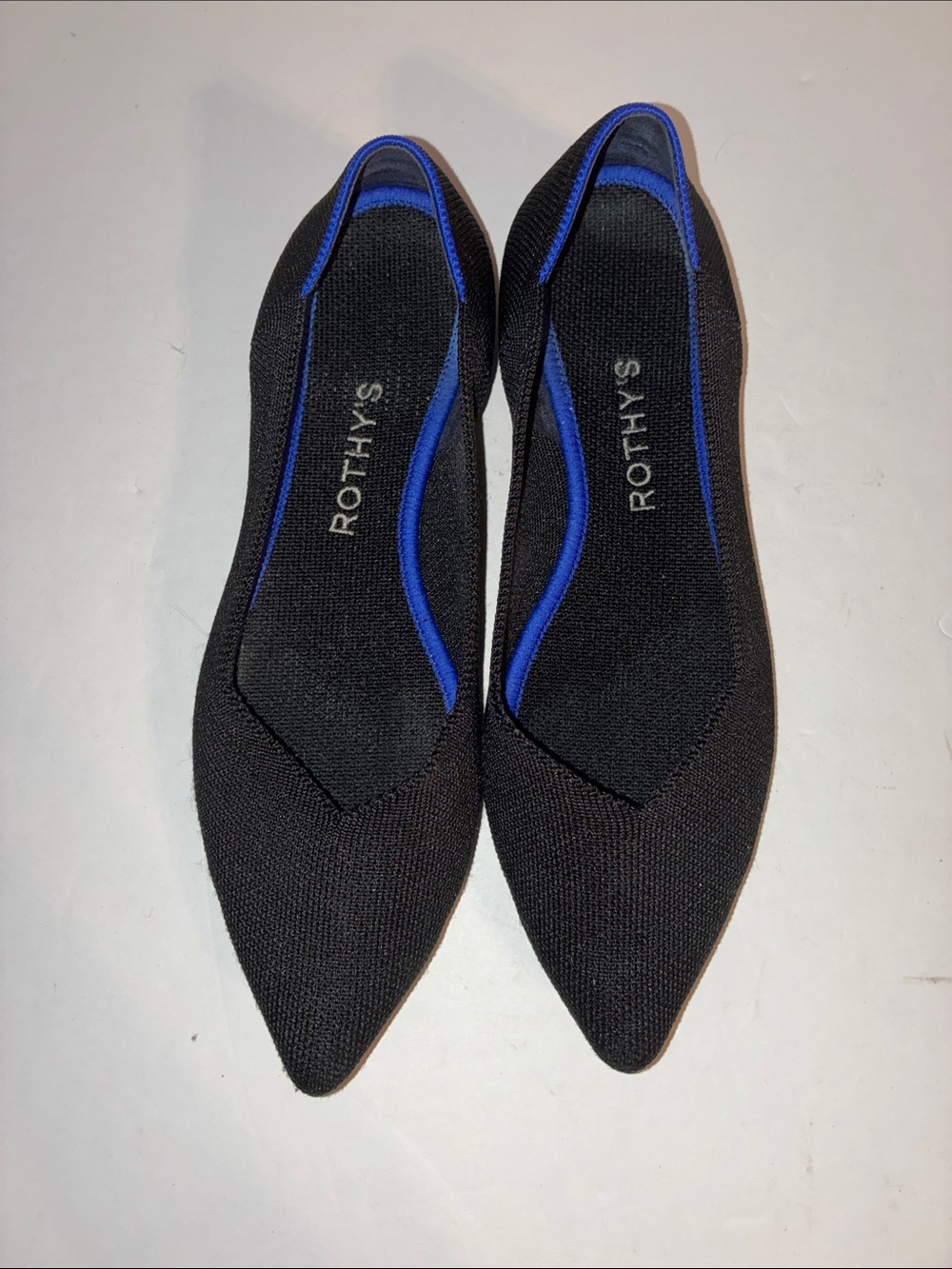 Rothy's, Women’s 7.5, Black “The Point” Flats